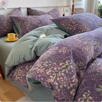 HKM-484563 Jacquard Cotton Double-layer Bedding Set - Soft and Retro Design, Four-Piece for Multiple Bed Sizes