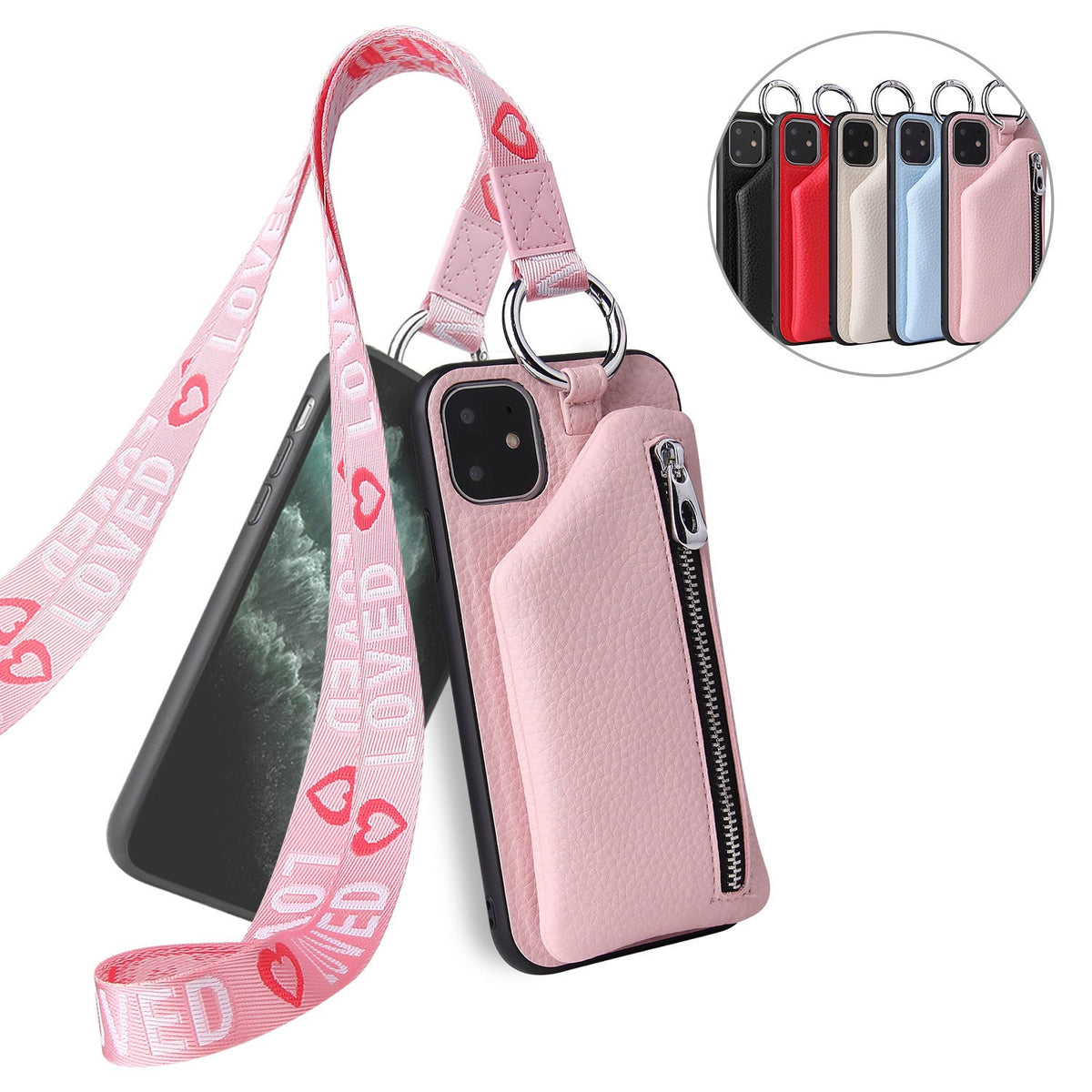 HKM-484819 Mobile Phone Protective Case with Lanyard for iPhone Models