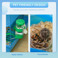 HKM-4848573 5-Tier Blue Hamster Cage with Tubes, Ramps, and Accessories for Small Pets