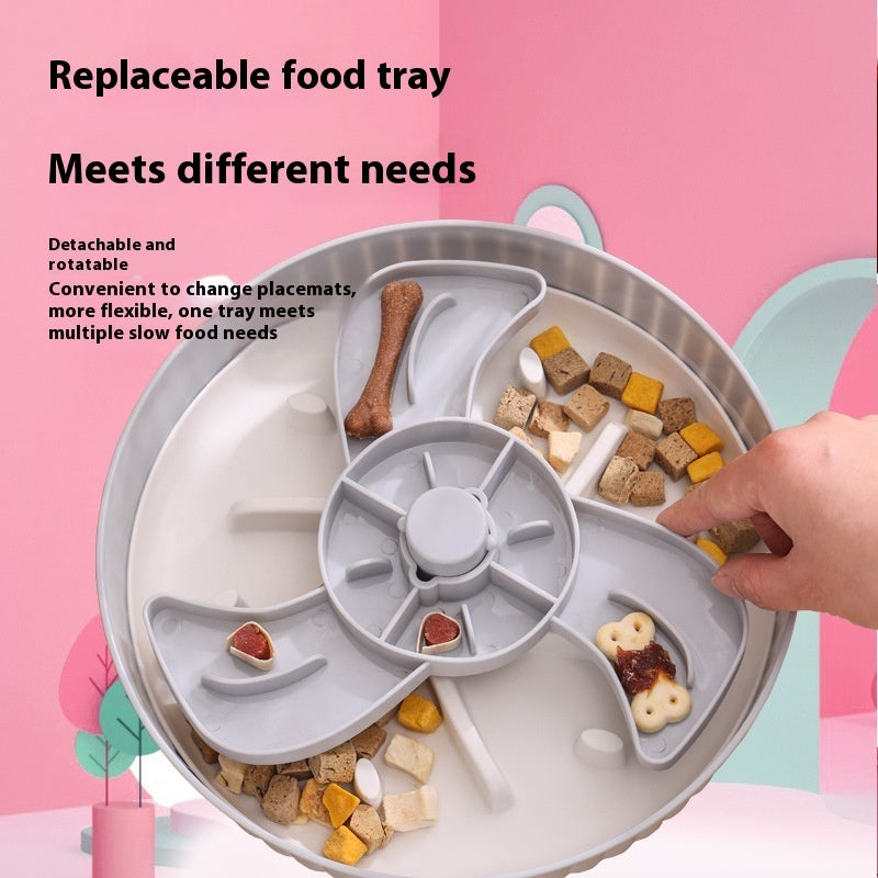 HKM-4848701 Rotating Pet Licking Mat with Anti-Choke Silica Gel Feeding Pad - Multiple Colors Available