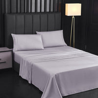 HKM-484883 Solid Color Four-Piece Sanded Bed Sheet Set in Various Sizes