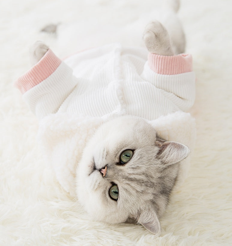 HKM-4849341 Cute Cartoon Pet Cotton Corduroy & Lamb Wool Jacket - Various Sizes Available