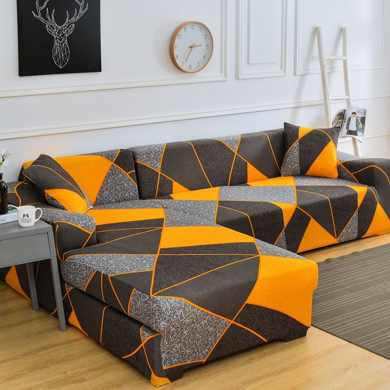 HKM-484947 Elastic Sofa Cover for Single, Double, Three- & Four-Person Seats, Includes Pillowcase 45x45cm