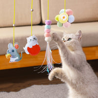 HKM-4849725 Funny Cat Stick with Elastic Rope and Self-healing Plush Toys - 165cm Length, Multiple Color Options