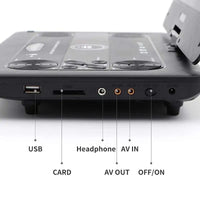 HKM-485075 9.5-Inch Portable Battery-Powered Car DVD Player with High-Quality Screen