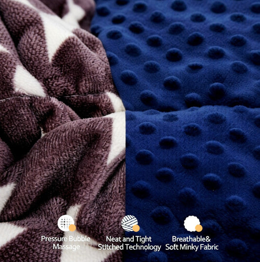 HKM-4851517 Washable Dog Anxiety Blanket - Soft Polyester, Available in Gray, Dark Blue, and Gray-Blue, 81.3 x 61 cm