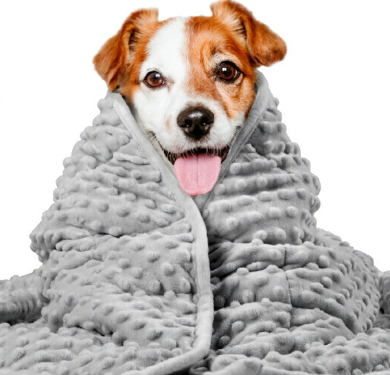 HKM-4851517 Washable Dog Anxiety Blanket - Soft Polyester, Available in Gray, Dark Blue, and Gray-Blue, 81.3 x 61 cm