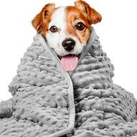 HKM-4851517 Washable Dog Anxiety Blanket - Soft Polyester, Available in Gray, Dark Blue, and Gray-Blue, 81.3 x 61 cm