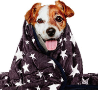 HKM-4851517 Washable Dog Anxiety Blanket - Soft Polyester, Available in Gray, Dark Blue, and Gray-Blue, 81.3 x 61 cm
