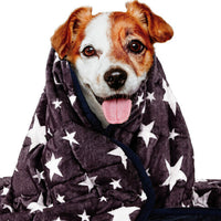 HKM-4851517 Washable Dog Anxiety Blanket - Soft Polyester, Available in Gray, Dark Blue, and Gray-Blue, 81.3 x 61 cm