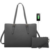 HKM-485267 Elegant 15.6 Inch PU Leather Laptop Bag Set for Women - Business Tote and Handbag