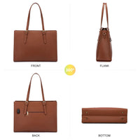 HKM-485267 Elegant 15.6 Inch PU Leather Laptop Bag Set for Women - Business Tote and Handbag