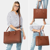 HKM-485267 Elegant 15.6 Inch PU Leather Laptop Bag Set for Women - Business Tote and Handbag