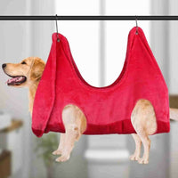 HKM-4853053 Pet Grooming Hammock for Small and Medium Dogs and Cats, Thickened Flannel Material in Blue, Rose Red, and Gray