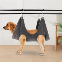 HKM-4853053 Pet Grooming Hammock for Small and Medium Dogs and Cats, Thickened Flannel Material in Blue, Rose Red, and Gray