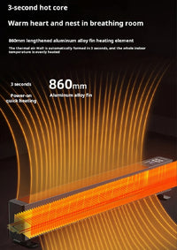HKM-485331 Portable Electric Skirting Line Heater 1800/2200W with Adjustable Thermostat and Overheat Protection
