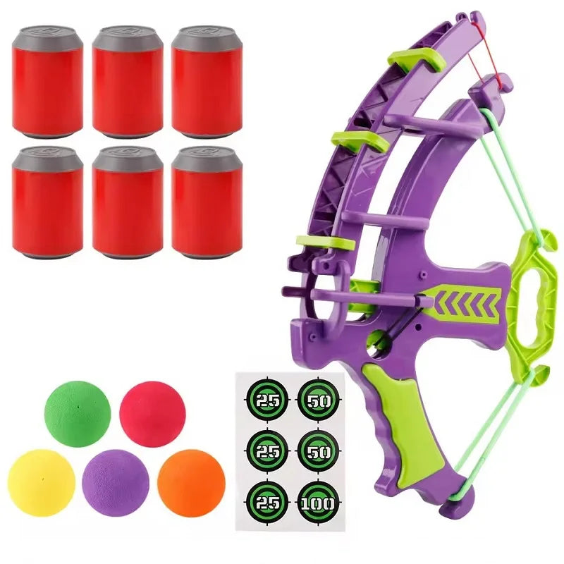 HKM-485395 Children's Outdoor Archery Toy Set with Slingshot, Sticky Dart Board & Basketball Game