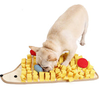HKM-485395 Slow Food Puzzle Mat for Dogs - Little Hedgehog Sniff Pad for Training and Decompression, Cotton and Felt Material, 60 x 29 x 5 cm