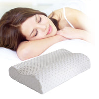 HKM-485395 Slow Rebound Memory Foam Pillow with Velvet Polka Dot Cotton Cover - 50cm x 30cm x 7/10cm
