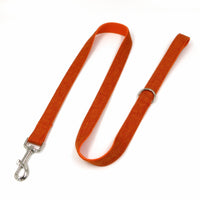 HKM-4854461 Orange Polyester Pet Collar and Leash Set with Bow, Available in Multiple Sizes