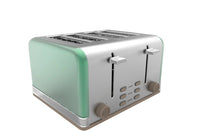HKM-485459 4-Slice Retro Electric Toaster with LED Display and Stainless Steel Finish