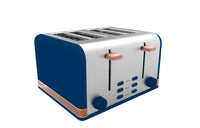 HKM-485459 4-Slice Retro Electric Toaster with LED Display and Stainless Steel Finish