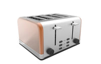 HKM-485459 4-Slice Retro Electric Toaster with LED Display and Stainless Steel Finish