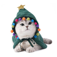 HKM-485459 Adorable Dog and Cat Christmas Cloak for Halloween Disguise - Soft Cloth Transformation Costume
