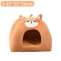 HKM-4854717 Cozy Autumn and Winter Machine Washable Pet Bed for Cats - Available in S, M, L
