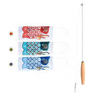 HKM-4855485 Telescopic Fishing Rod with Carp Streamer and Bell for Cats