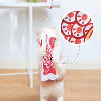 HKM-4855485 Telescopic Fishing Rod with Carp Streamer and Bell for Cats