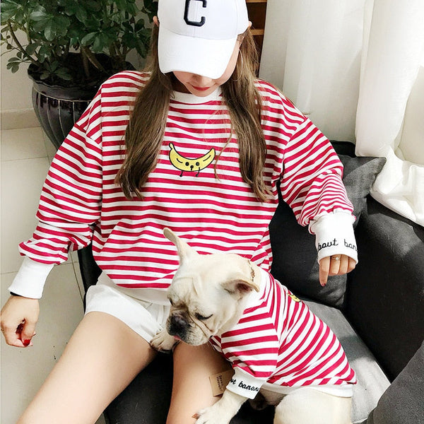 HKM-4855741 Striped Parent-Child Cotton Sweater Set for Small Dogs and Cats