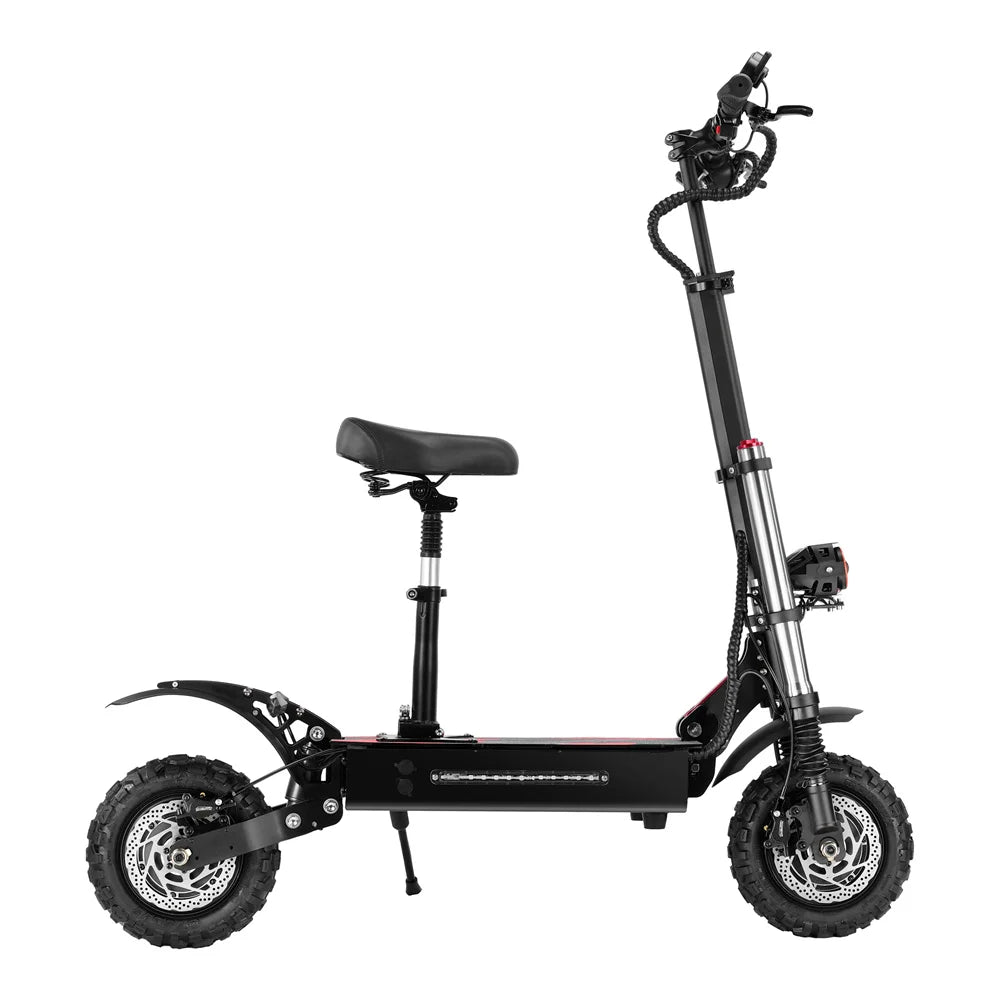 HKM-485587 High-Power Electric Scooter with Dual Motors, 6000W, 11-Inch Off-Road Tires, 60V Battery, 100-120km Range, Foldable Design