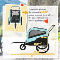 HKM-4856125 2-in-1 Dog Bike Trailer and Stroller Carrier for Large Dogs with Safety Features