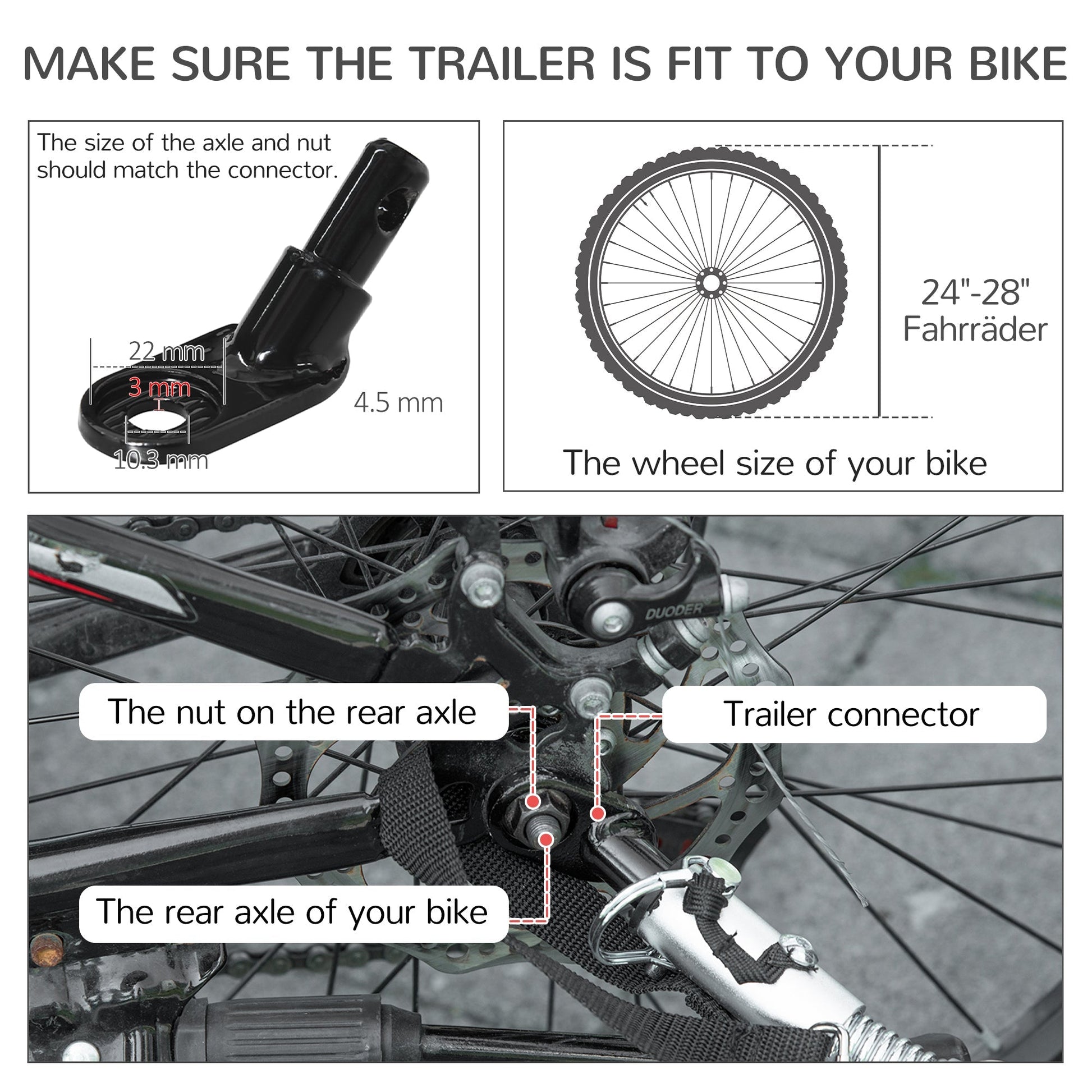 HKM-4856125 2-in-1 Dog Bike Trailer and Stroller Carrier for Large Dogs with Safety Features