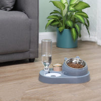 HKM-4856637 Eco-Friendly Double Cat and Dog Bowl - Adjustable Height Pet Drinking and Feeding Station in Multiple Colors