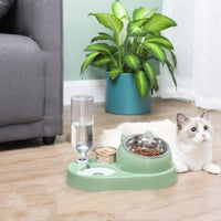 HKM-4856637 Eco-Friendly Double Cat and Dog Bowl - Adjustable Height Pet Drinking and Feeding Station in Multiple Colors