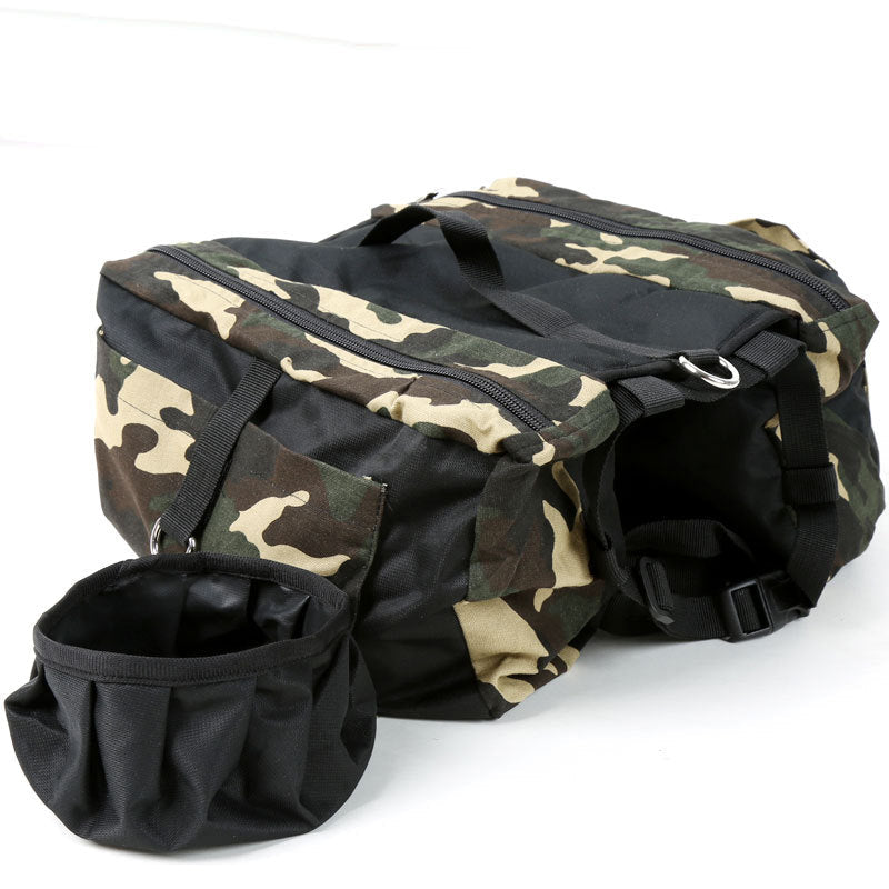 HKM-4856893 Camouflage Green Canvas Dog Backpack - Soft, Lightweight, for Pets up to 5kg, M and L Sizes Available