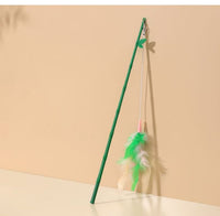 HKM-4857917 Interactive Cat Feather Wand with Bells - Durable, Safe and Stimulating Toy for Cats of All Ages