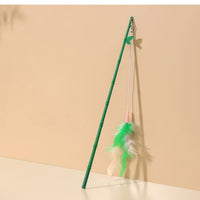 HKM-4857917 Interactive Cat Feather Wand with Bells - Durable, Safe and Stimulating Toy for Cats of All Ages