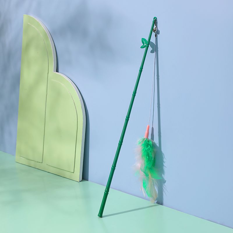 HKM-4857917 Interactive Cat Feather Wand with Bells - Durable, Safe and Stimulating Toy for Cats of All Ages