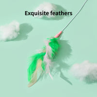 HKM-4857917 Interactive Cat Feather Wand with Bells - Durable, Safe and Stimulating Toy for Cats of All Ages