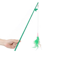 HKM-4857917 Interactive Cat Feather Wand with Bells - Durable, Safe and Stimulating Toy for Cats of All Ages