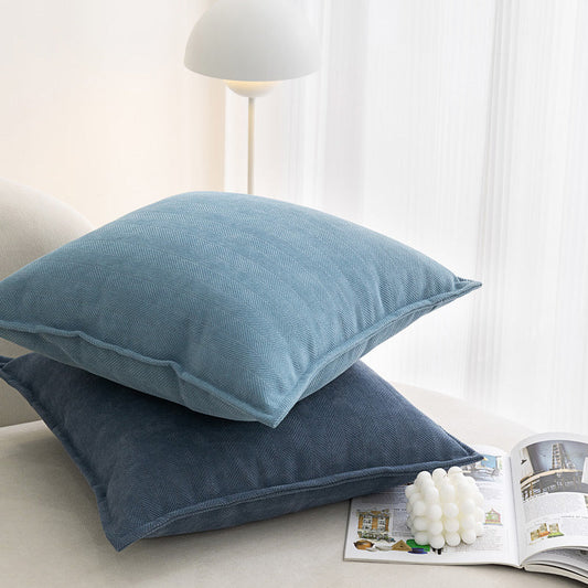 HKM-485843 Herringbone Pattern Chenille Throw Pillow Cover - Multiple Sizes Available