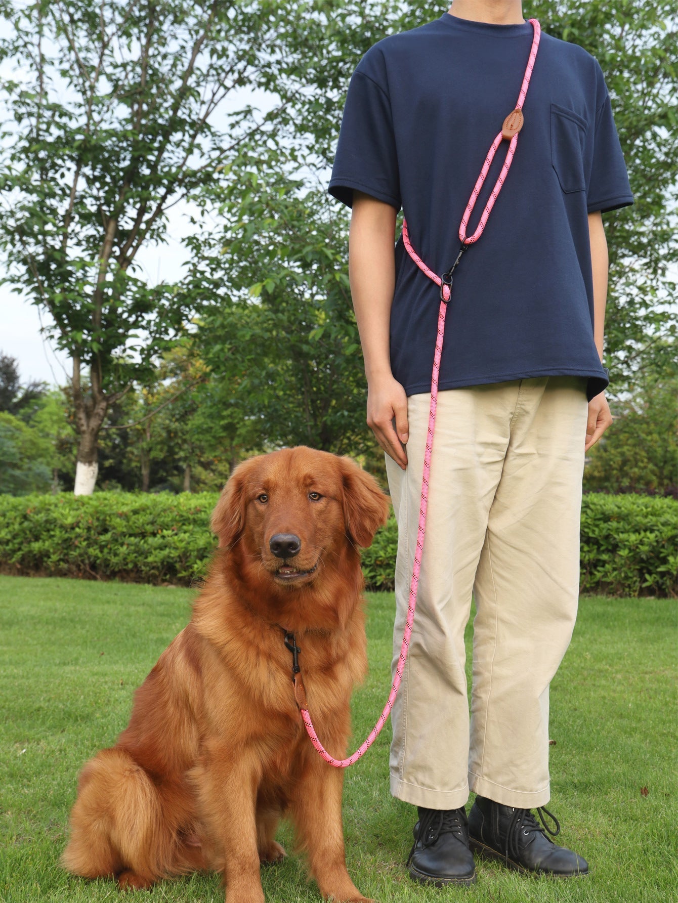 HKM-4860221 Adjustable Reflective Pet Hand Holding Rope - Versatile Polyester Leash in Multiple Colors