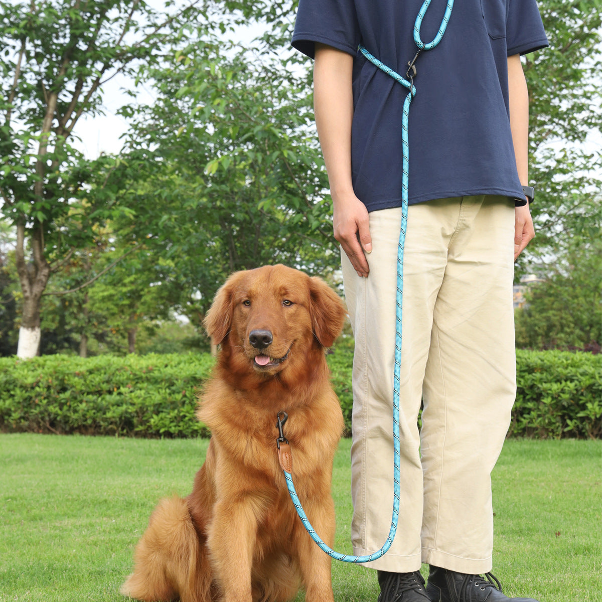 HKM-4860221 Adjustable Reflective Pet Hand Holding Rope - Versatile Polyester Leash in Multiple Colors