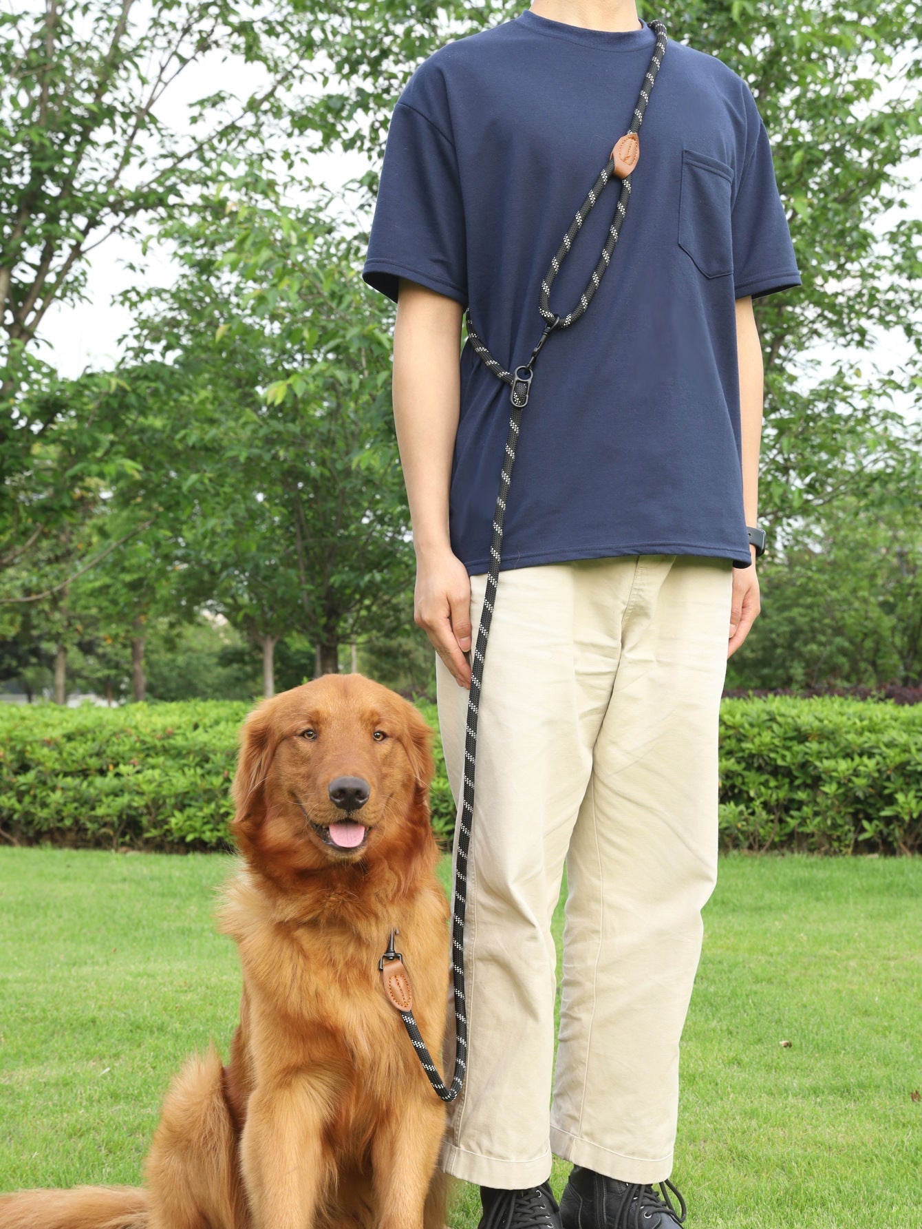 HKM-4860221 Adjustable Reflective Pet Hand Holding Rope - Versatile Polyester Leash in Multiple Colors