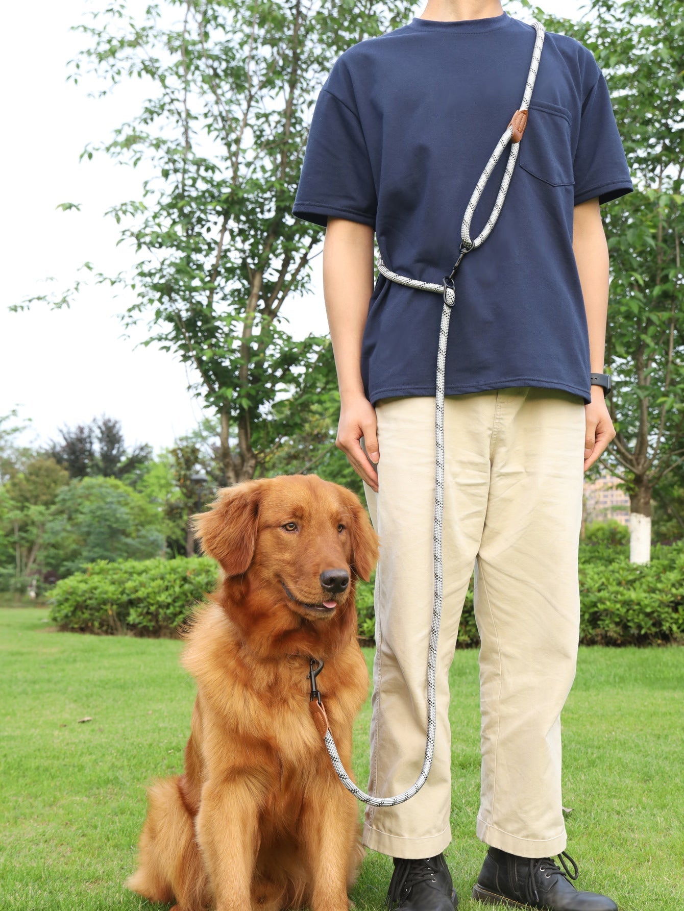 HKM-4860221 Adjustable Reflective Pet Hand Holding Rope - Versatile Polyester Leash in Multiple Colors
