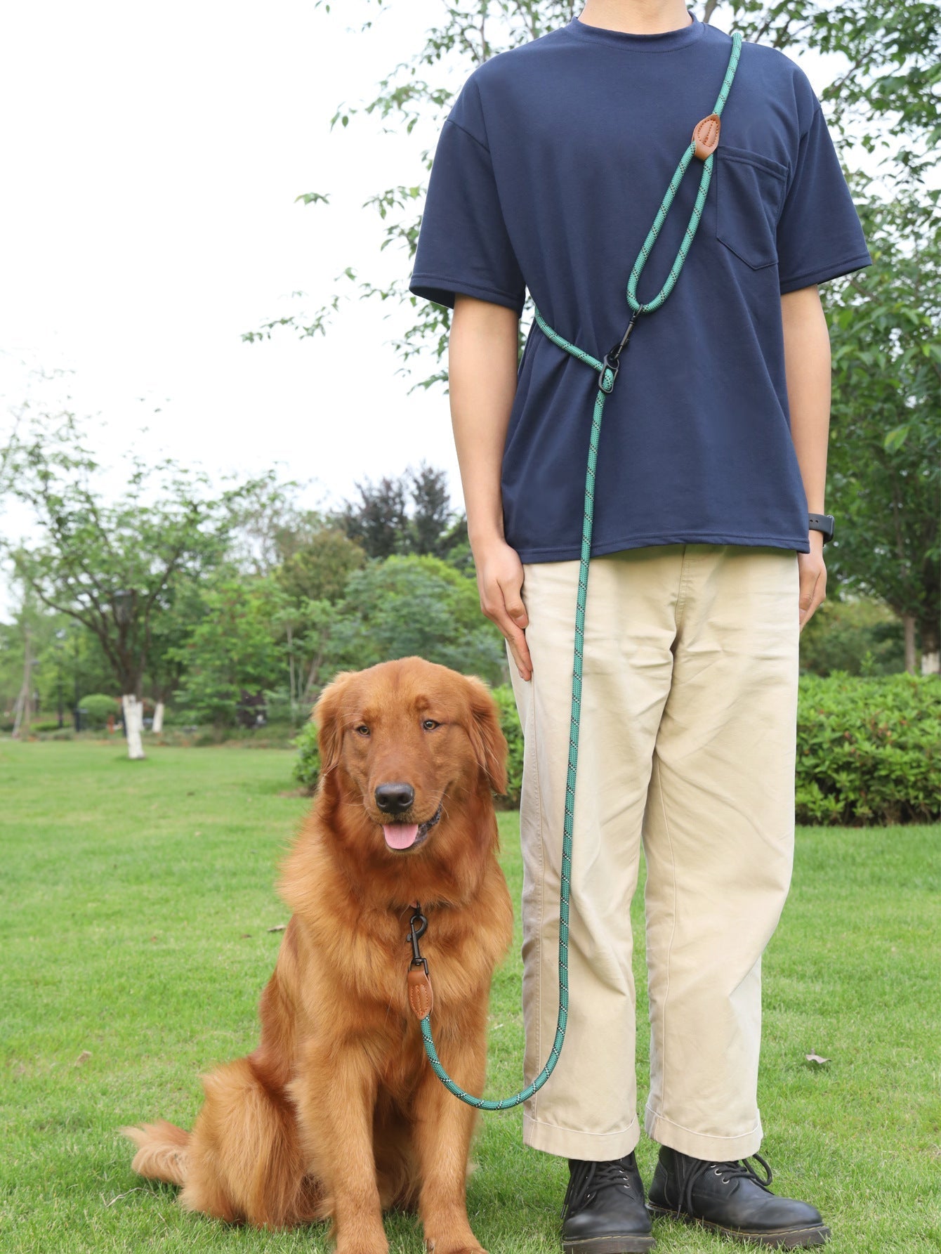 HKM-4860221 Adjustable Reflective Pet Hand Holding Rope - Versatile Polyester Leash in Multiple Colors