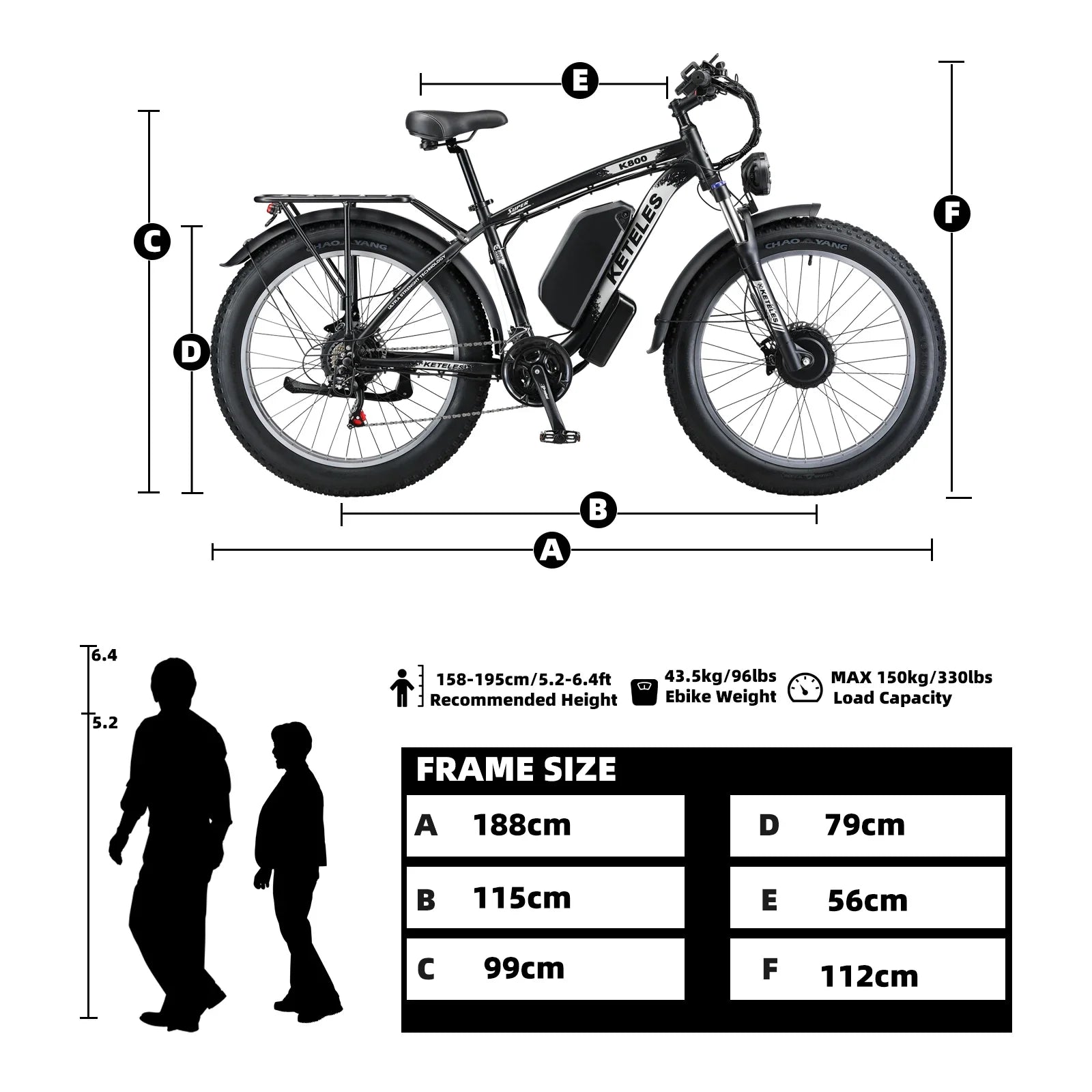 HKM-486035 Electric Bicycle Full Suspension Frame K800, 26 Inch Fat Tire, 2000W Dual Motor, Shimano 21 Speed, 48V Battery